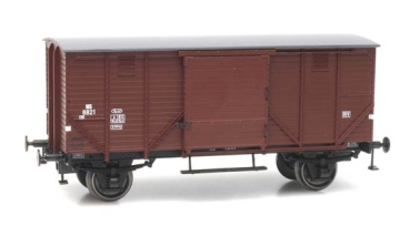 H0 NL NS Güterwagen ged.,  Nr.8821, ohne Bremsen, L=96mm,   2A,  Ep.IIIb- IIIc,  braun, etc....................................