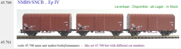 N NMBS SNCB Güterwagen Set 3x Ep.IV 2A