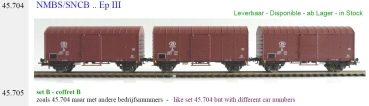 N NMBS SNCB Güterwagen Set 3x 2A Ep.III