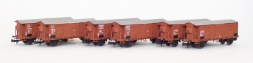 N FS Güterwagen Set 2x 2A Ep.II braun mit Bremserhaus