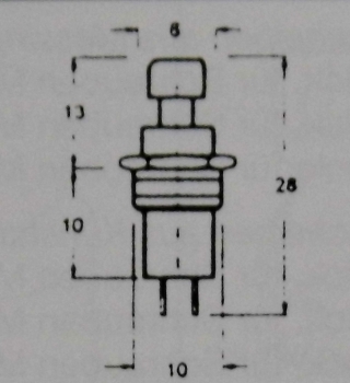 elektro Mini Drucktasterschalter  1pol., 250V, 0,5A,  schwarz
