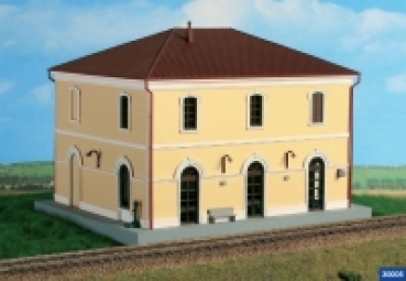 H0 Bahnhofsgebäude beige