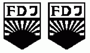 N D DDR Zubehör Schild Paar " FDJ "