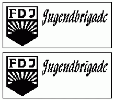N D DR Zubehör Schild DR MS Paar " FDJ Jugendbrigade "