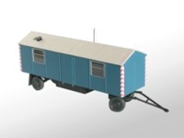 G D BS Bauwagen 8m 2A mit Spitzdach blau