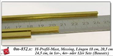 0m BS Oberleitung MS H- Profil 4x 4 gefräst 20,5cm 1x