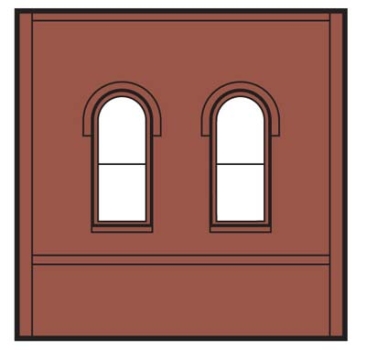 H0 Baukastensystem BS 6,82x 6,82cm Arched Window