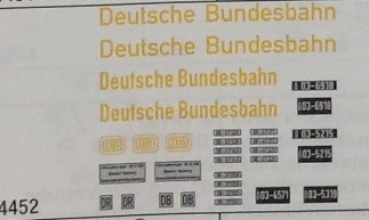 H0 Ausstattung Beschriftungssatz " Deutsche Bundesbahn "