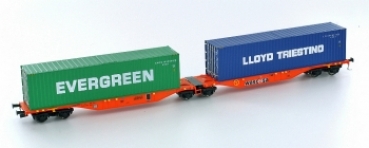 TT EU Containertragwagen bel., Set2x,  Ep.VI,  " EVERGREEN, LLOYD "
