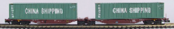 N B SNCB Containertragwagen Set 2x bel. Touax rot braun China Sh