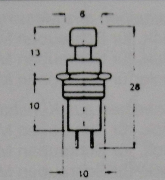 elektro Mini Drucktasterschalter  1pol., 250V, 0,5A,  rot