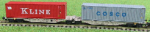 N A Containertragwagen Set 2x bel. AAE Wiener LB AG K Line Cosco