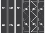 H0 Eu Straße Bushaltestelle- Busspur, Teerbelag, 200x, Stück 3x