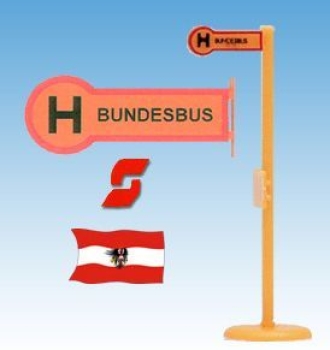 H0 A Ausschmückung Haltestellentafel " Bundesbus ", St.4x, Set, etc.......................................................