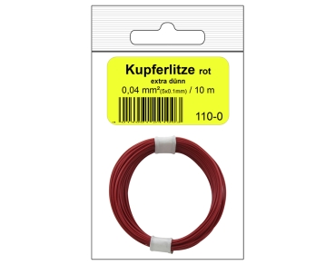 Modellbauartikel Kupferschaltdraht Litze 0,04mm², 5x1mm, 10m schwarz, etc.........................................................