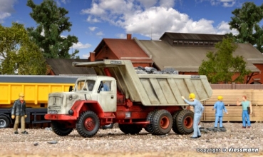 H0 Nutzfahrzeuge LKW Magirus mit Meiller Gesteinsmulde, L=9,5x 3x 3,7- 7,5cm, etc.....................................................................................