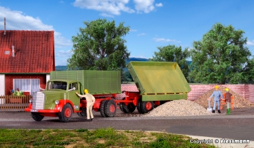 H0 Nutzfahrzeuge BS LKW MB 6600 Kipper mit Hänger, etc.................................................................................