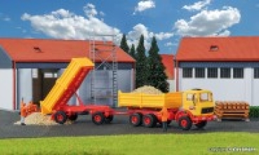 H0 Nutzfahrzeuge BS LKW MB Kipper mit Anhänger, Bölling, L=16x 3,3x 3,5- 6cm, etc..................................................................