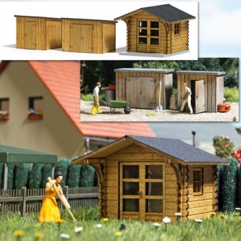 H0 Geländegestaltung BS Gartenhaus mit Schuppen, 44x 42x 33mm, 33x 23x 23mm, 28x 28x 23mm, etc..............................................