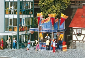 H0 geländegestaltung BS Kirmes Kirmesbude Pommes XXL, Ep.V, 52x 75x 61mm, etc.................................................................