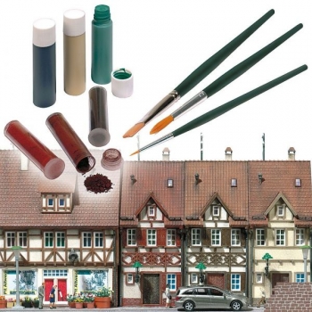 G 0 H0 N TT Z Geländegestaltung " Patinier- Set, Flüssigfarbe Schwarz, Sandbeige, Grünspan, Trockenfarbe Schwarz, Dunkelbraun, Lehm/ Rostbraun, etc....................................................