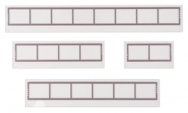 H0 Gebäudeteile BS Glaselemente- Set, Goldbeck, Ep.V(I, 208x 33,5x 1,4mm, 158x 33,5x 1,4mm, 108x 33,5x 1,4mm, 58x 33,5x1,4mm, etc.............................