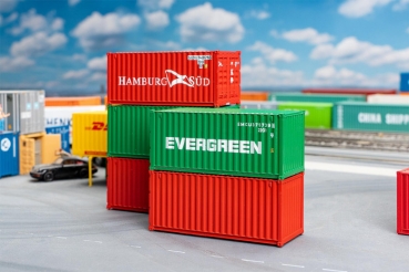 H0 Ausstattung BS Container 20", Set St.5x, Ep.IV, 69x 28x 30mm, etc..................................................................................