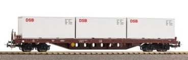 H0 DK DSB Containerwagen Rs , bel. Container 3x 20", 4A, Ep.IV, mit Bremserbühne, etc.........................................