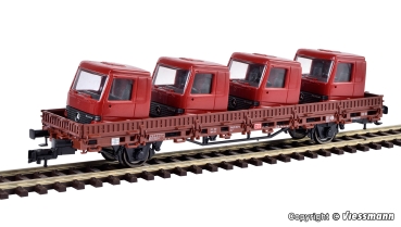 H0 Bahnfahrzeug FBS Niederbordwagen bel., mit Führerhäuser, L=15,8x 3,5x 6cm, etc........................................................................