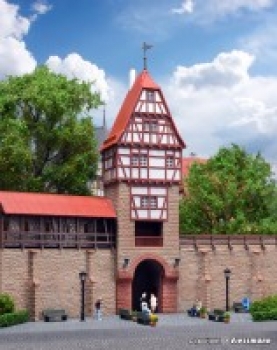 H0 Gebäude BS Stadtmauer mit Fachwerkturm in Weil, L=29x 10x 25,5cm, etc.............................................................