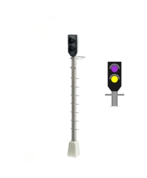 N Be SNCB Zwergsignal auf Mast, violett, gelb, 16V=, etc................................