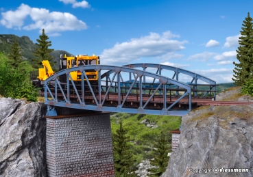 H0 Brücken Stahlbogenbrücke gebogen, L= 21,5x 7,2x 6cm, FB= 4cm, etc...................................................................