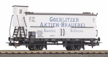 H0 D DRG Bierwagen weiß, " Görlitzer Aktien Brauerei ", mit Bremserhaus, 2A, Ep.IIl, etc....................................