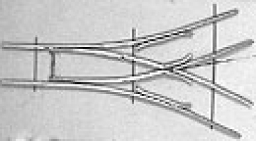 IIf 500 22,2mm BS Feldbahnweiche Y Außenbogen auf Holzpatte einb