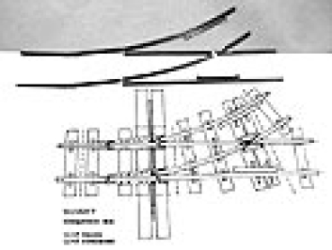 IIF 500 22,2mm Schleppweiche links Fertigmodell auf Holzplatte e