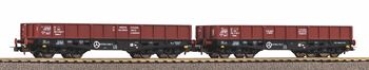 H0 PL PKP Flachwagen- Set 2er, 401Zb, braun, 4A, Ep.V, etc............................................................................