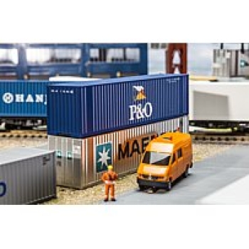 H0 Ausstattung BS Hi-Cube Container P&O, 40´, Ep.V, 140x 28x 33mm, etc.......................................................................