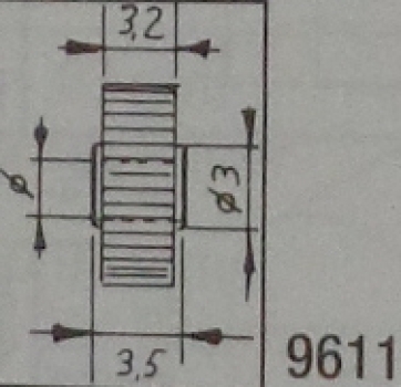 Ersatzteil Messing- Stirnzahnrad,  Zähne 12,  Bohr.1,54mm,  Zahnbr. 1,00mm, St.2x