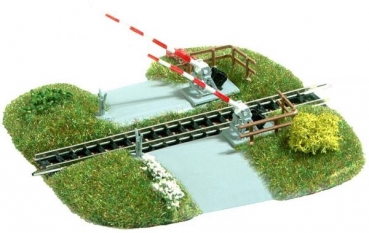 H0 N Bahnausstattung Bahnübergang Schranken bewegt, 11x 11cm, etc................................................................................................