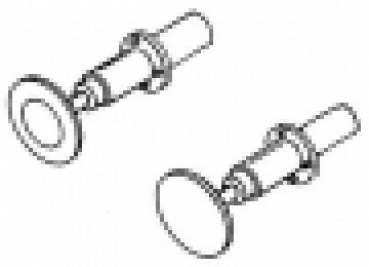 H0 Zurüstteil BS Stangenpuffer, 5,2mm, gefedert, brüniert, rund, St.4x