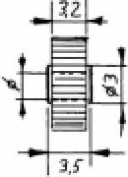 Ersatzteil Kunststoff- Stirnzahnrad  Zähne 20,  Bohr.2,03mm,  Zahnbr.3,2mm, St. 2x