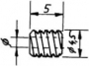 Ersatzteil Schnecke, MS, Bohr.1,48mm, Länge 5,0mm,