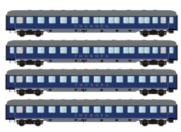 N D DB Reisezugwagen Set1, St 4x, 4A, Ep.IIIb, Touropa, etc...............