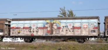 N Ch SBB Schiebewandwagen HBBILLNS, 2A, Ep.VI, R=228mm, L= 95,6mm, Graffiti, etc...........................................................