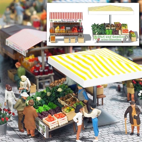 H0 Ausstattung Marktstadt " Obst & Gemüse ", etc.................................................................................