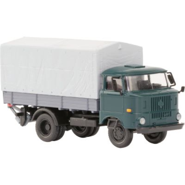 TT D DDR LKW IFA W50 L , mit Holzpritsche, Plane, Ladebordwand, Blaugrün, etc.................................................................................