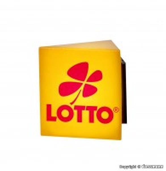 H0 eMotion Reklameschild LOTTO LED, L= 0,95x 0,95x 0,95cm, etc..........................................................................