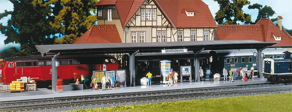 H0 Bahnsteig mit laufenden Figuren