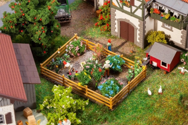 H0 Geländegestaltung BS Ziergarten mit Blumen und Büschen, etc..............................................................................................