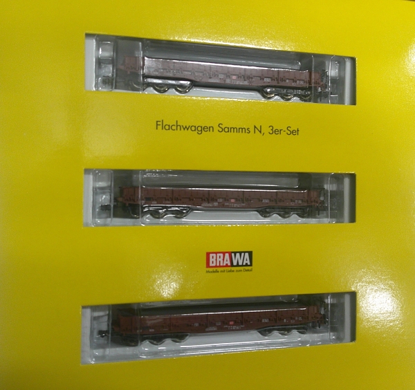 N D DB Flachwagen- Set St.3x, Samms, 6A, Ep.V, braun, etc....................................................................